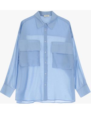 Dixie Camicia Con Tasche Oversize - Blu