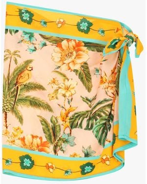 Dixie Gonna Corta Con Nodo E Stampa Floreale - Giallo