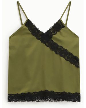 Dixie Top Spalline Sottili Con Inserti - Verde