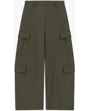 Dixie Pantaloni Palazzo Cargo Tasche Laterali Vita Alta - Verde