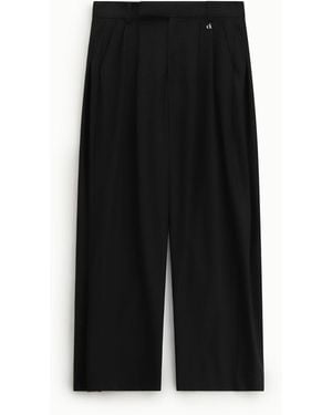 Dixie Pantaloni Palazzo Vita Alta Pinces - Nero