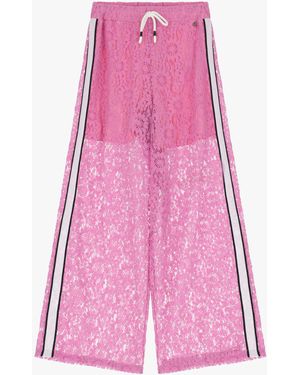 Dixie Pantaloni Ampi Pizzo Con Banda Laterale - Rosa