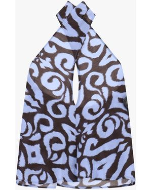 Dixie Top Incrociato Fantasia Astratta Con Scollo Profondo - Blu