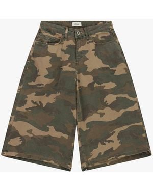 Dixie Bermuda Stampato A Cinque Tasche Vestibilità Ampia - Verde