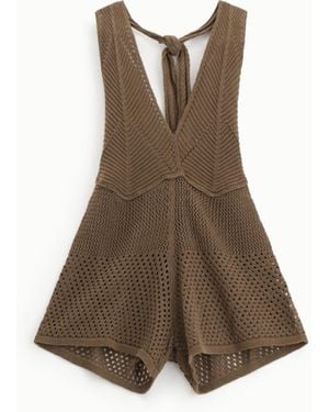 Dixie Jumpsuit Versatile Con Collo Allacciato - Marrone