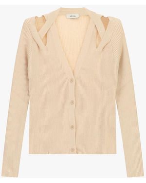 Dixie Cardigan A Costine Con Dettagli Cut-Out - Neutro