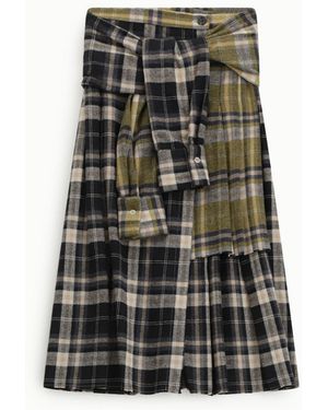 Dixie Gonna Midi A Vita Alta Con Pattern A Quadri - Verde