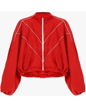 Dixie Blouson Bomber Court À Manches Larges Et Zip - Rouge
