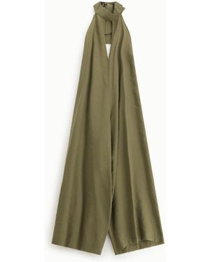 Dixie Jumpsuit Con Collo Halter E Taglio Ampio - Verde