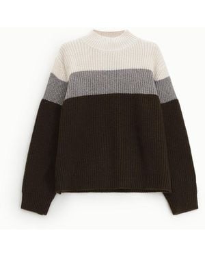 Dixie Maglione Girocollo A Blocchi Di Colore E Maniche Lunghe - Nero