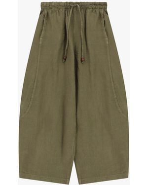 Dixie Pantalon Palazzo Large Avec Cordon Et Poches - Vert