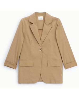 Dixie Blazer Monopetto Con Maniche Risvoltate E Tasche - Neutro