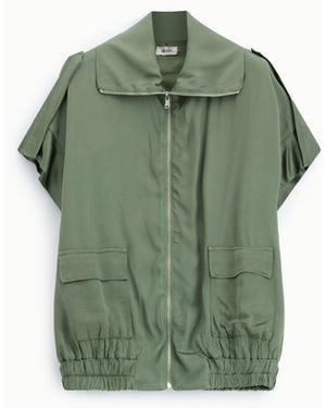 Dixie Veste Sans Manches À Zip Et Poches - Vert