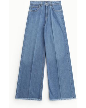 Dixie Jeans Jambe Large À Ourlet Franc - Bleu