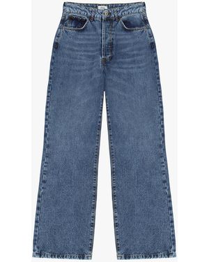 Dixie Jean Jambe Large Taille Haute Lavage Classique - Bleu