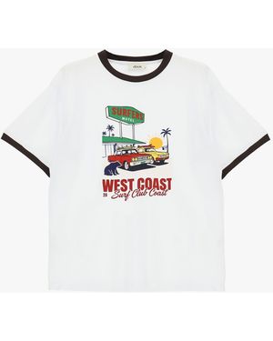 Dixie T-Shirt Stampa Surfers Motel Profili A Contrasto - Multicolore