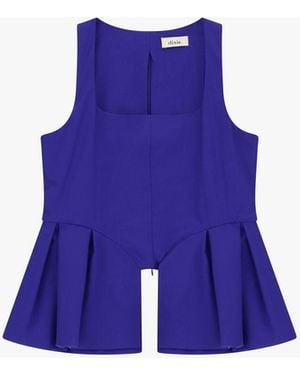 Dixie Top À Encolure Carrée Et Bas Plissé - Bleu