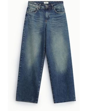Dixie Jean Jambes Larges Taille Haute À Ourlet Brut - Bleu
