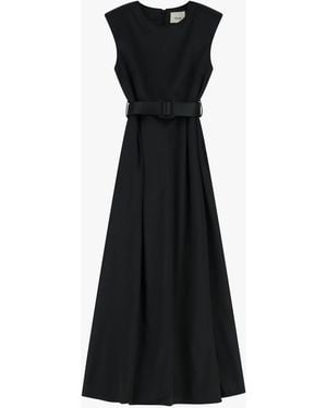 Dixie Robe Longue Sans Manches Avec Ceinture Et Zip - Noir