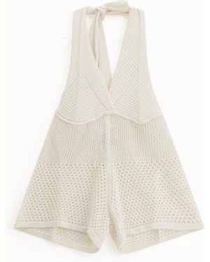 Dixie Jumpsuit Versatile Con Collo Allacciato - Bianco