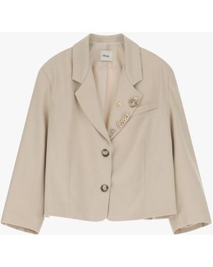 Dixie Blazer Con Spalle Rinforzate E Spille - Neutro