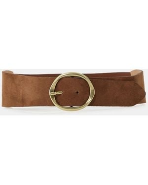 Dixie Ceinture Large À Boucle Ovale Métallique - Blanc