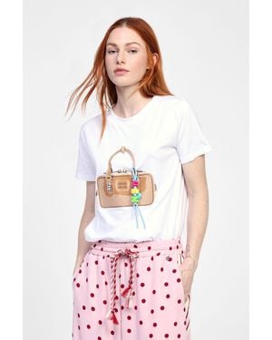 Dixie T-Shirt Con Stampa Borsa E Maniche Corte - Bianco