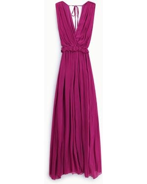 Dixie Combinaison Longue Sans Manches À Encolure En V Et Taille Froncée - Violet