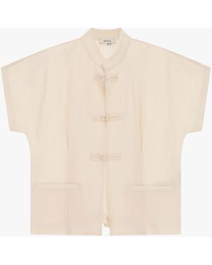 Dixie Camicia A Maniche Corte Con Chiusura A Nodi - Bianco