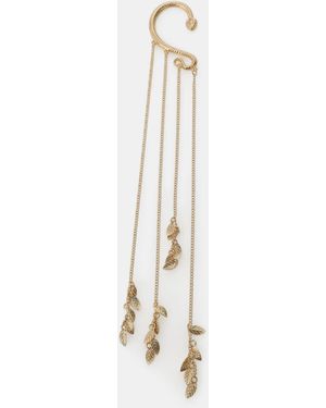 Dixie Boucle D'Oreille Ear Cuff Serpent À Chaînes Et Feuilles - Blanc