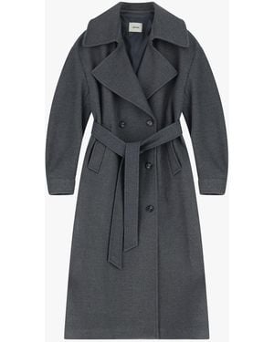 Dixie Manteau Croisé Ceinturé À Larges Revers - Noir