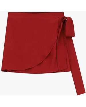 Dixie Gonna Corta Con Design Avvolgente E Nodo Laterale - Rosso