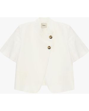 Dixie Blazer Corto Doppio Petto Manica Corta - Bianco