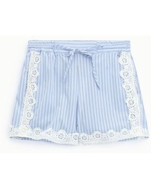 Dixie Shorts Regular-Fit A Righe Con Dettagli - Blu
