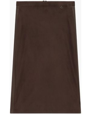 Dixie Jupe Midi Taille Haute Coupe Droite - Marron