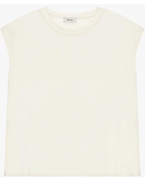 Dixie Top Senza Maniche Girocollo Tinta Unita - Bianco
