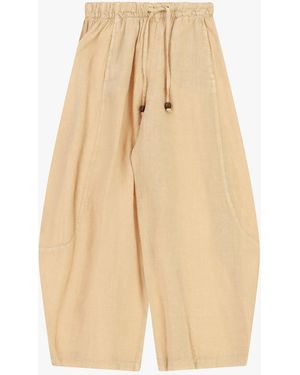 Dixie Pantalon Palazzo Large Avec Cordon Et Poches - Neutre
