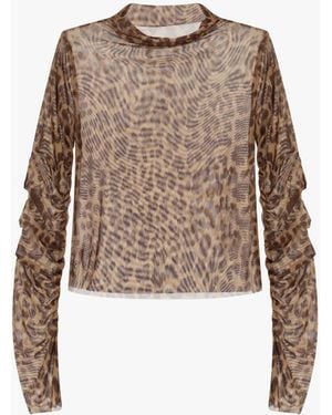Dixie Top Manches Longues Imprimé Animalier Transparent - Neutre