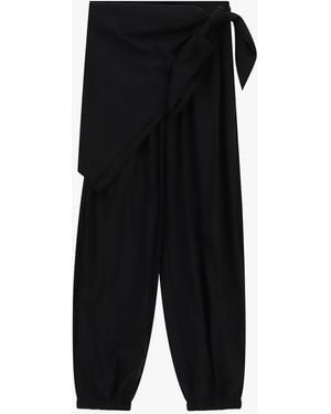 Dixie Pantaloni Jogging Vita Alta Con Pannello Annodato - Nero