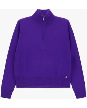 Dixie Pull Col Montant Demi-Zip Et Bords Côtelés - Violet