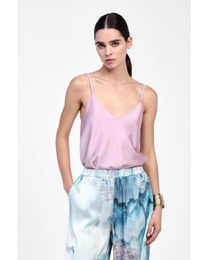 Dixie Top Con Spalline E Scollo A V - Blu