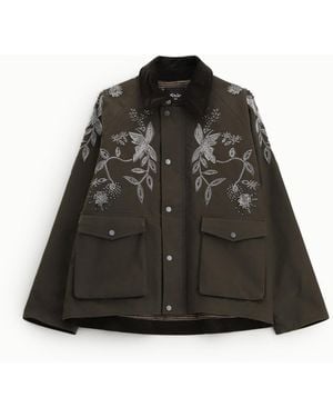 Dixie Parkas Con Ricamo Floreale E Tasche Applicate - Nero
