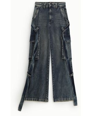 Dixie Jeans Flare Vita Alta Con Tasche Laterali - Blu