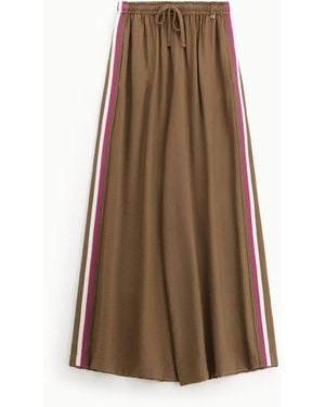 Dixie Pantalon Palazzo À Bandes Latérales Et Lien - Neutre