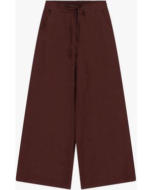 Dixie Pantalon Palazzo Taille Haute Avec Poches Et Lien - Violet