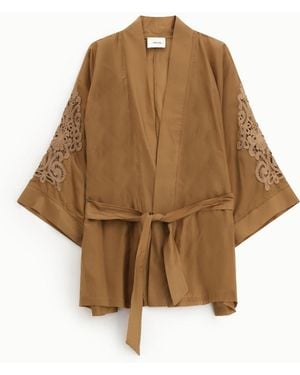 Dixie Cappotto Con Cintura E Maniche Ampie - Marrone