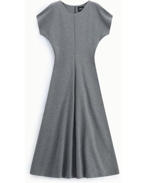 Dixie Robe Midi À Manches Courtes Et Fermeture Zippée - Gris