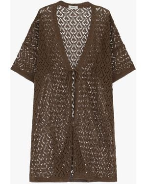 Dixie Duster Coat Traforato Con Maniche Ampie - Marrone