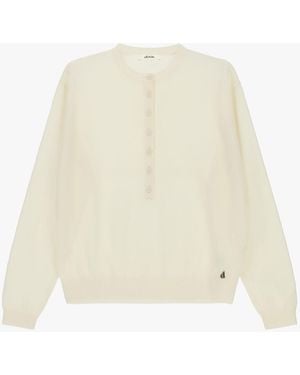 Dixie Pull Col Rond À Patte De Boutonnage - Blanc