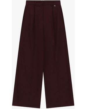 Dixie Pantalon Palazzo Taille Haute À Pinces - Violet